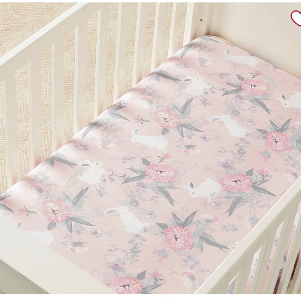 NWT Lila Floral Organic Sateen Crib Fitted Sheet Pottery Barn Kids
